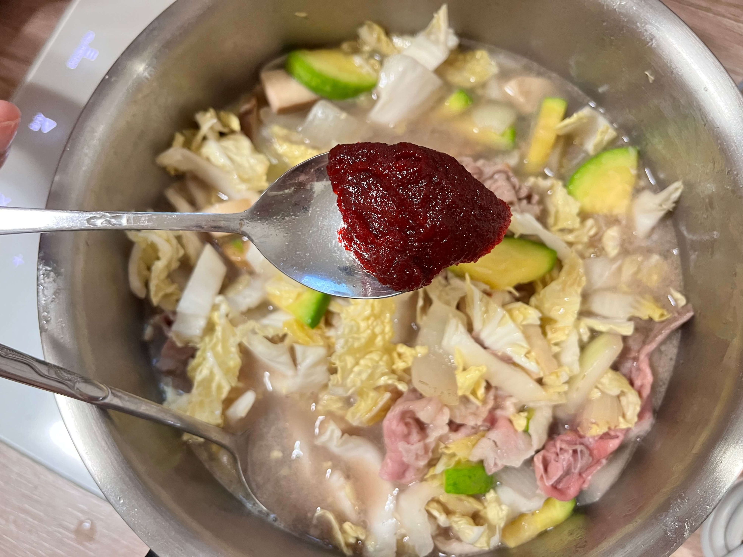 간단한 차돌 알배추 된장찌개