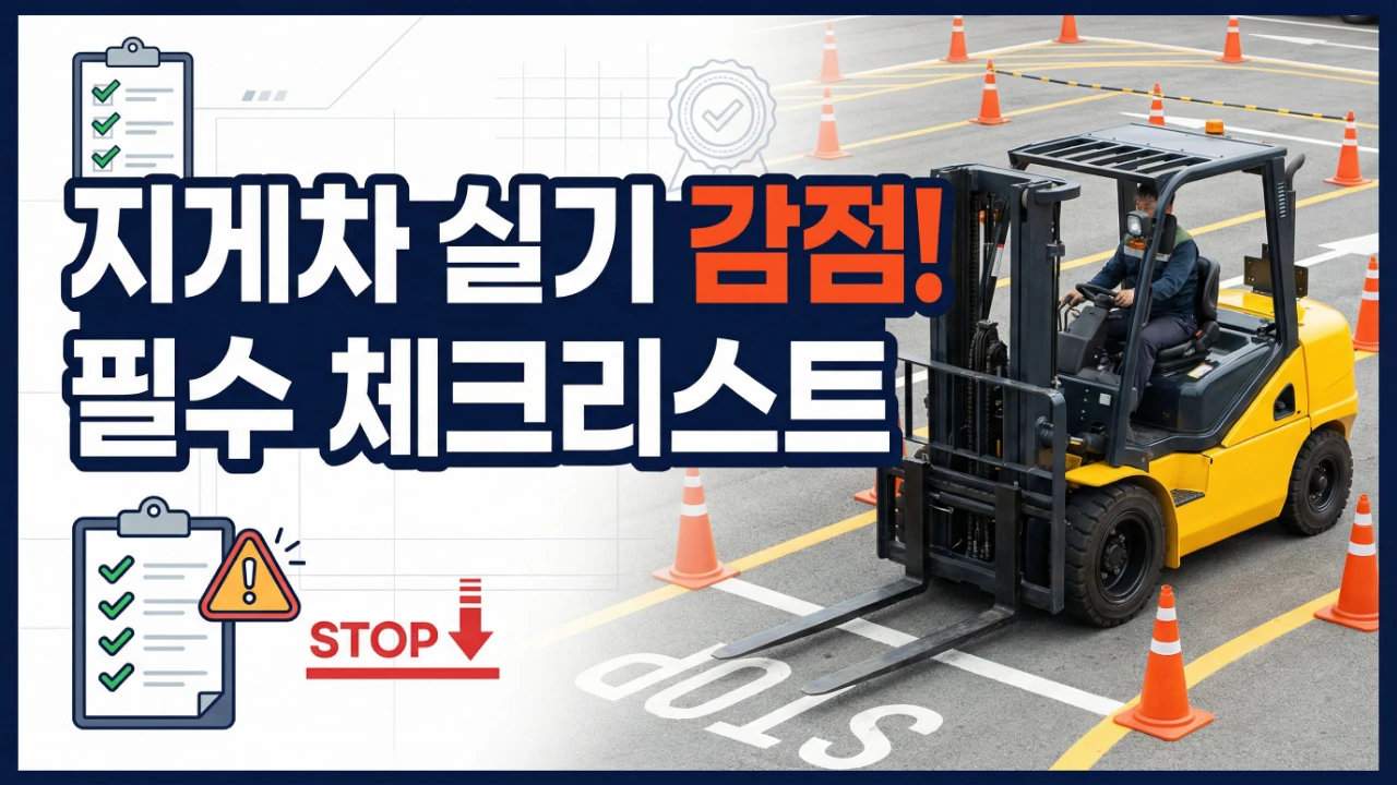 지게차운전기능사 실기 감점 포인트와 자주 실수하는 구간을 안내하는 대표 이미지