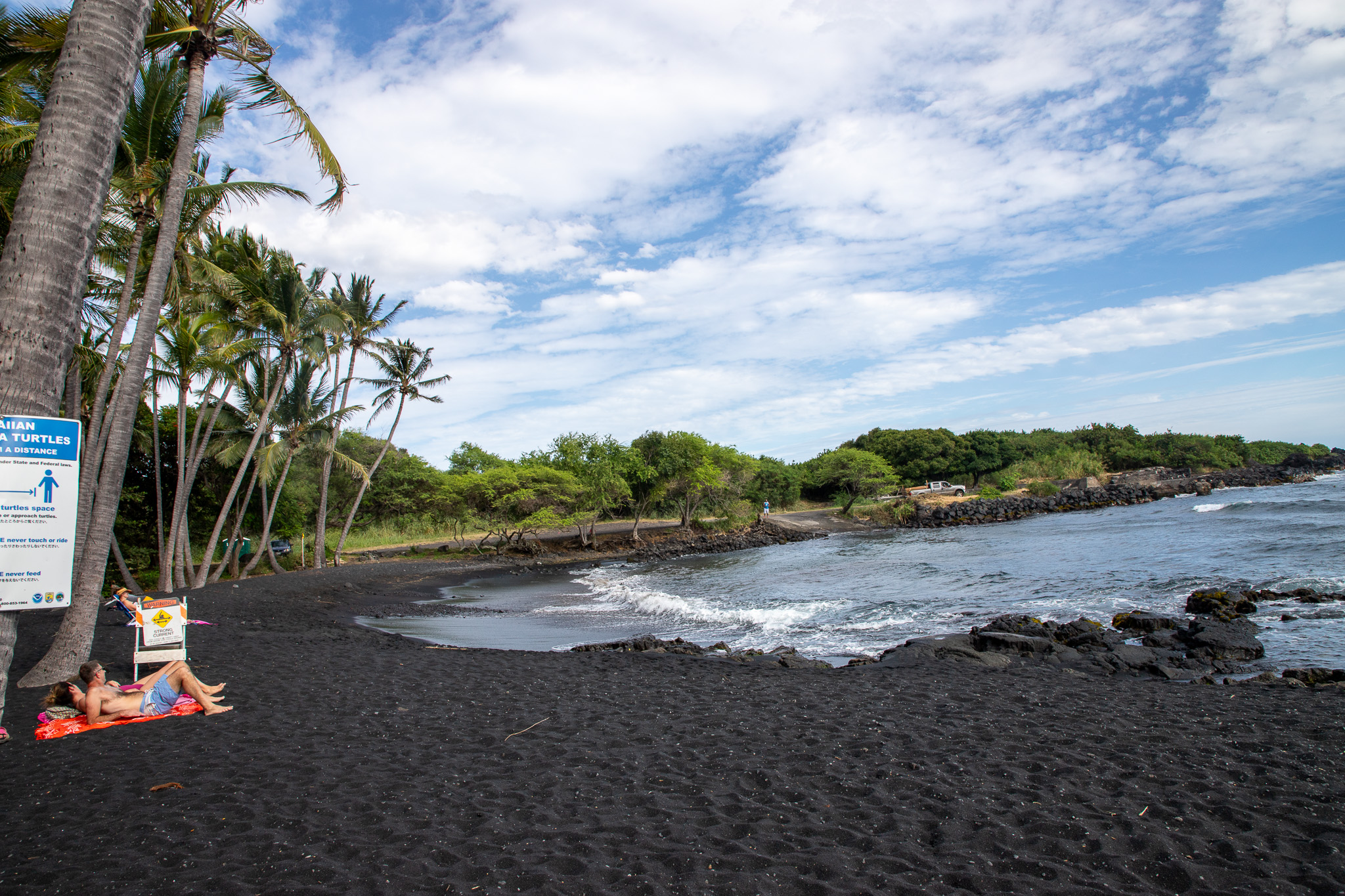 big island south area black sand beach