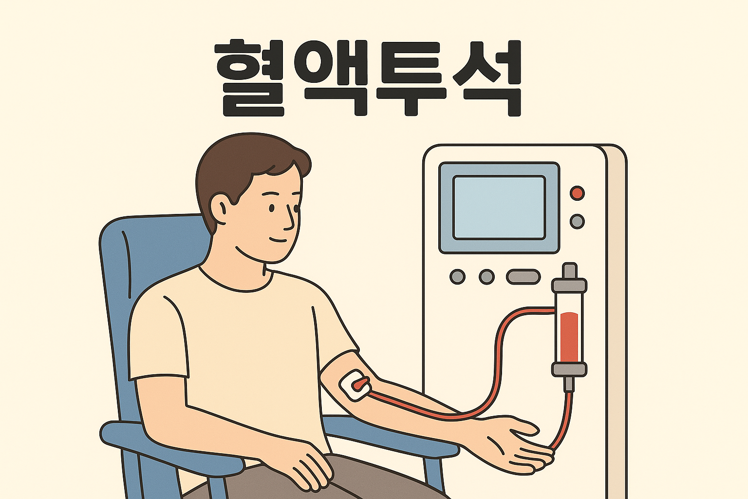 말기신부전으로 인공신장실에서 혈액투석을 받는 환자