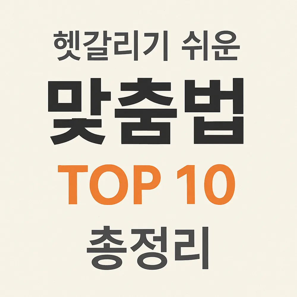 헷갈리기 쉬운 맞춤법