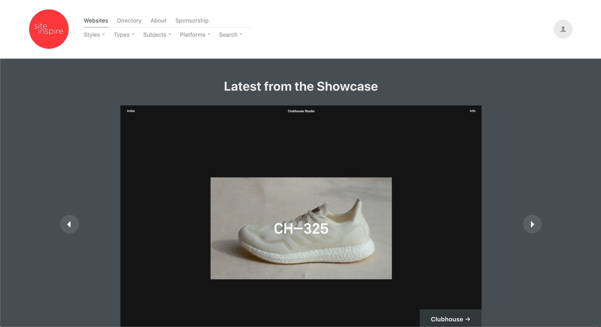 siteinspire 사이트 인트로
