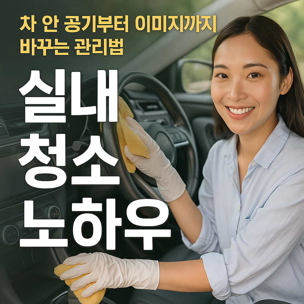 자동차 실내청소 하는 사람