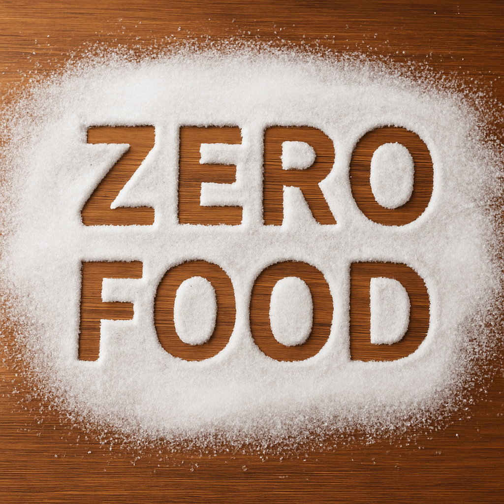 설탕에 zero food 라고 쓰여있음