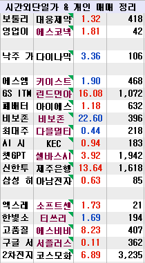 관심종목 정리 예시