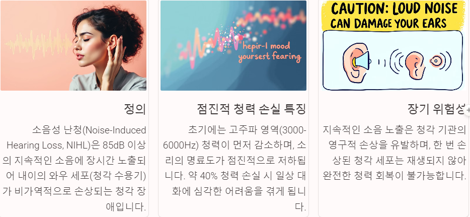 소음성 난청의 정의와 세부 특징