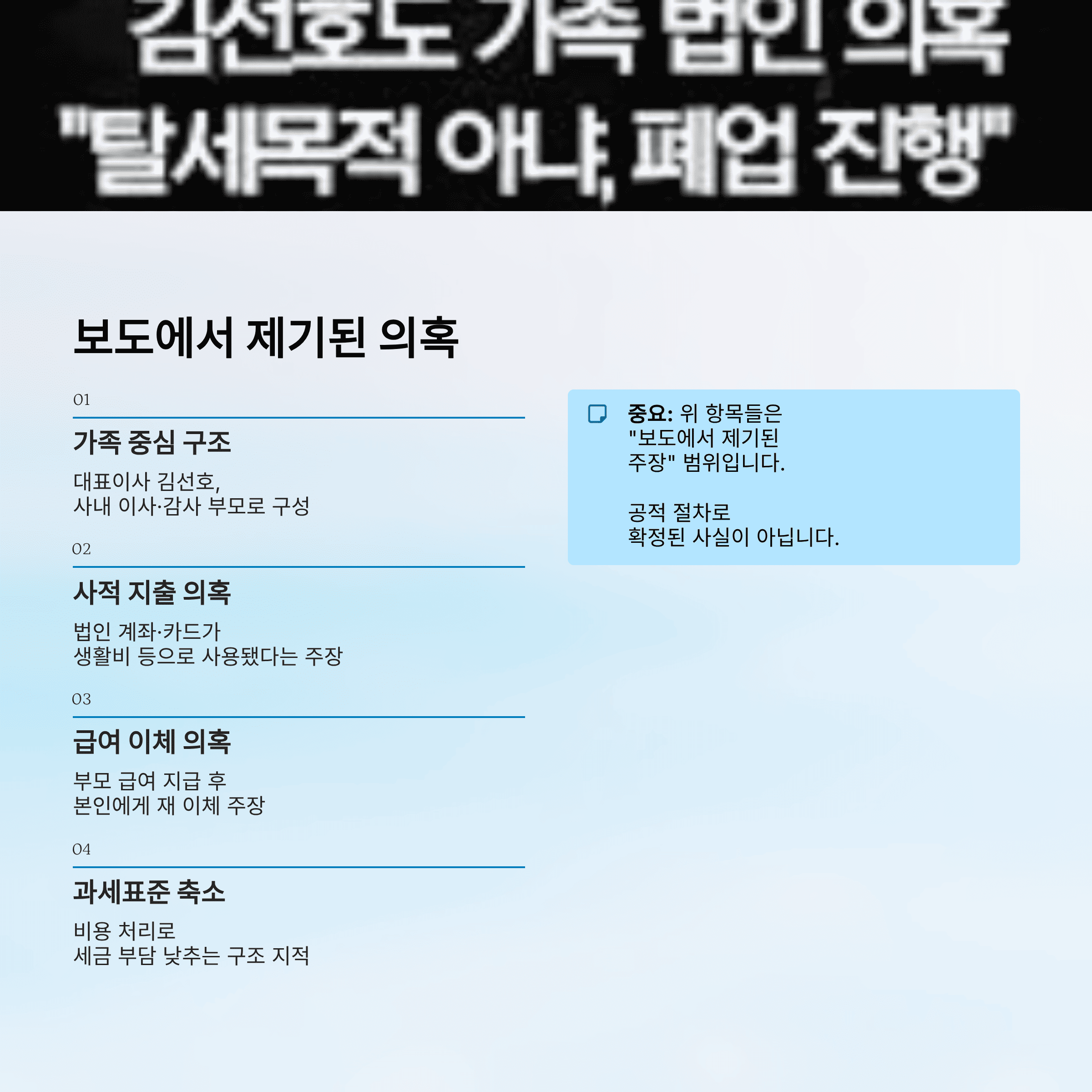 김선호 탈세 의혹 정리