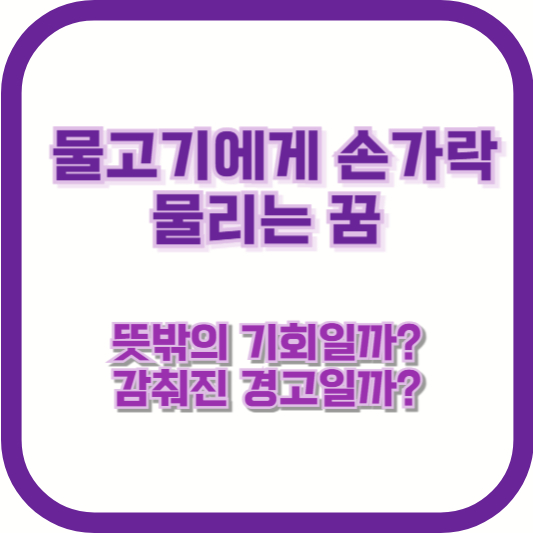 물고기에게 손가락 물리는 꿈, 뜻밖의 기회일까? 감춰진 경고일까?
