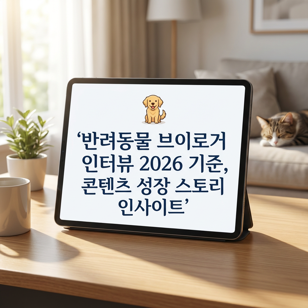 반려동물 브이로거 인터뷰 2026 기준 ｜ 콘텐츠 성장 스토리 인사이트