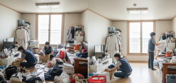 홍천 고독사청소 및 정리중