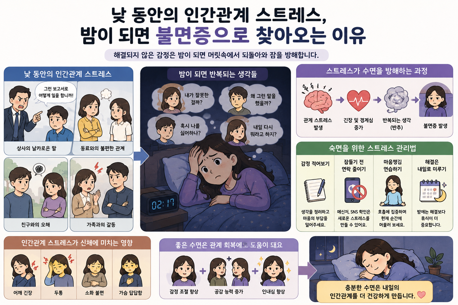 낮 동안의 인간관계 스트레스