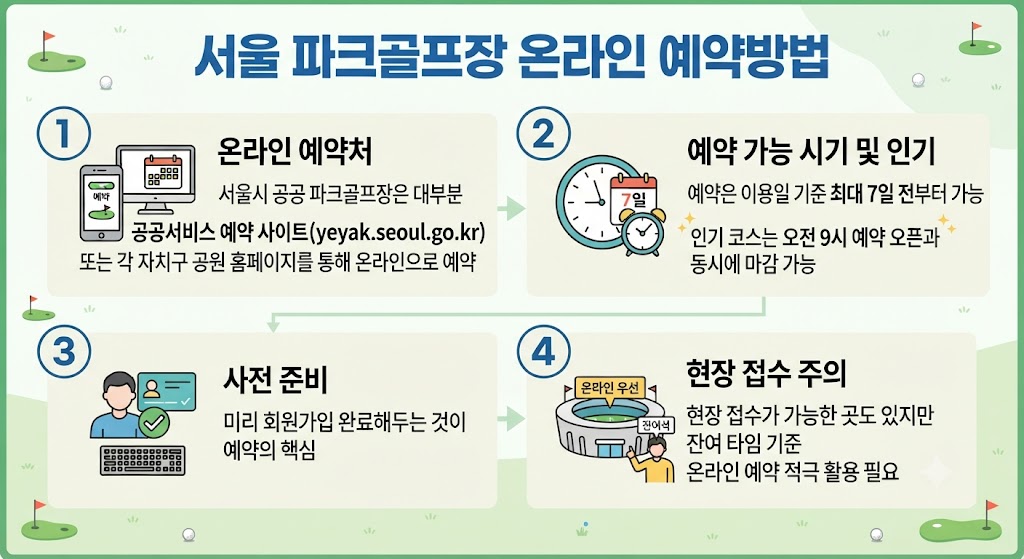 서울 파크골파장 온라인 예약 방법