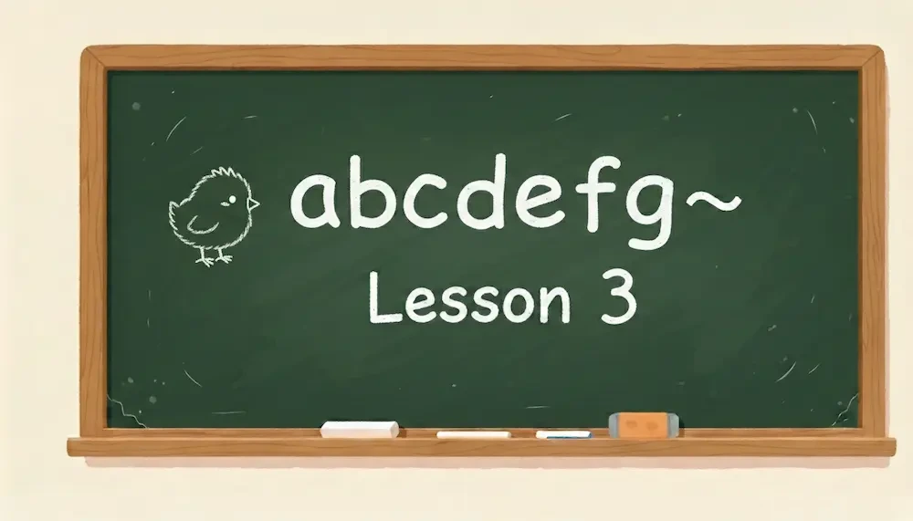 abcdefg~ 소문자가 적힌 칠판