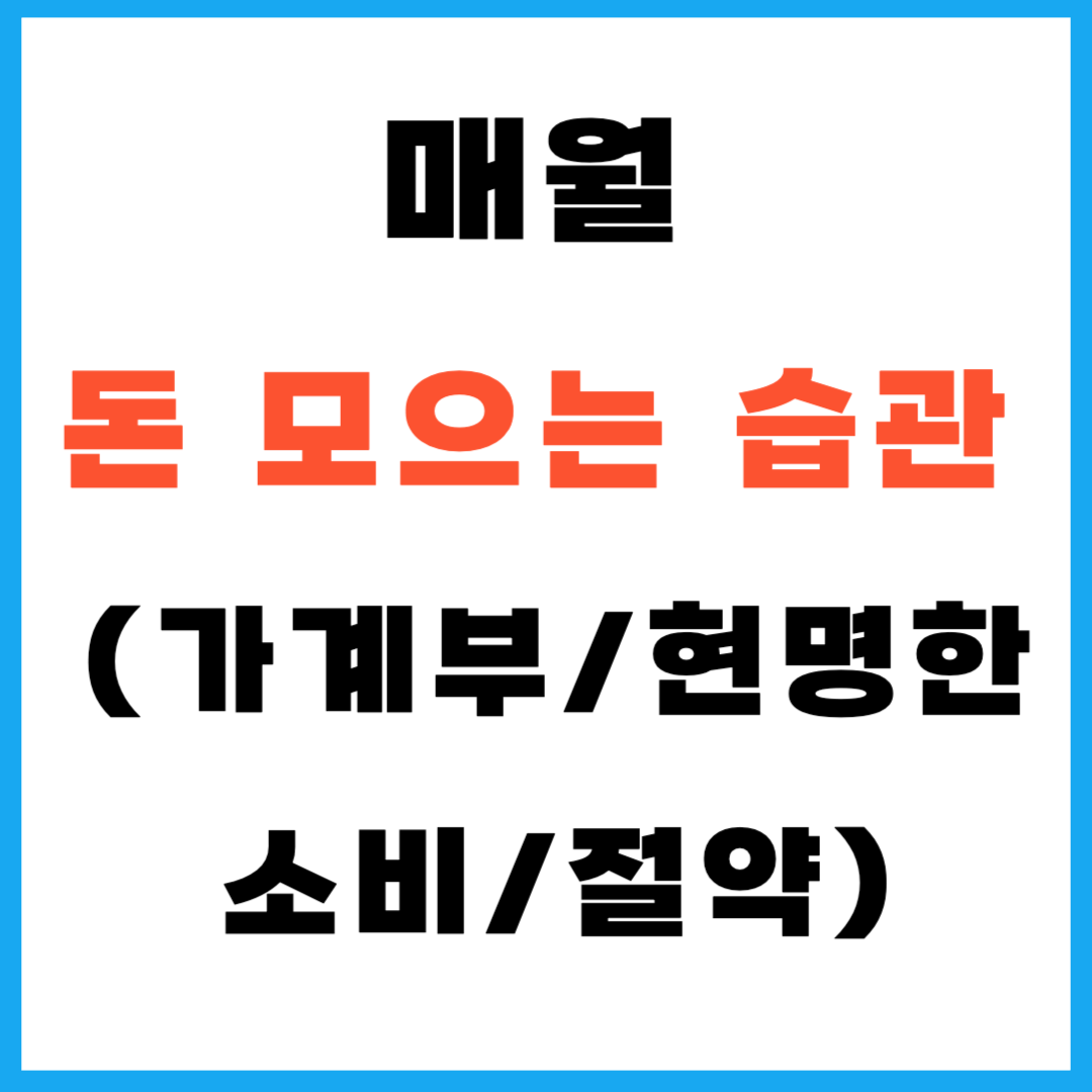 매월 돈 모으는 습관 (가계부, 현명한 소비, 절약)