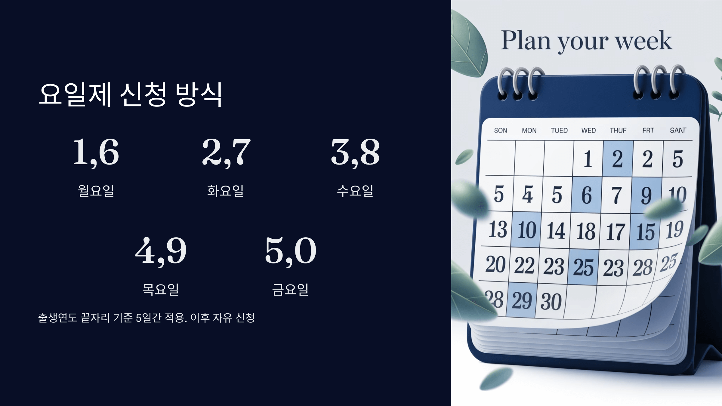 신청기간과 요일제