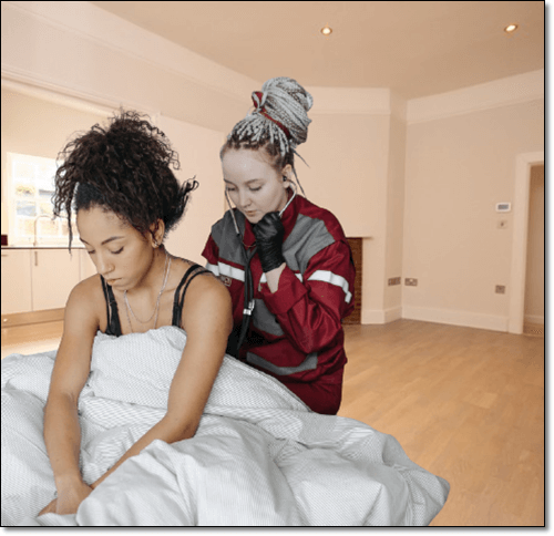 면역력 저하로 아픈 여성