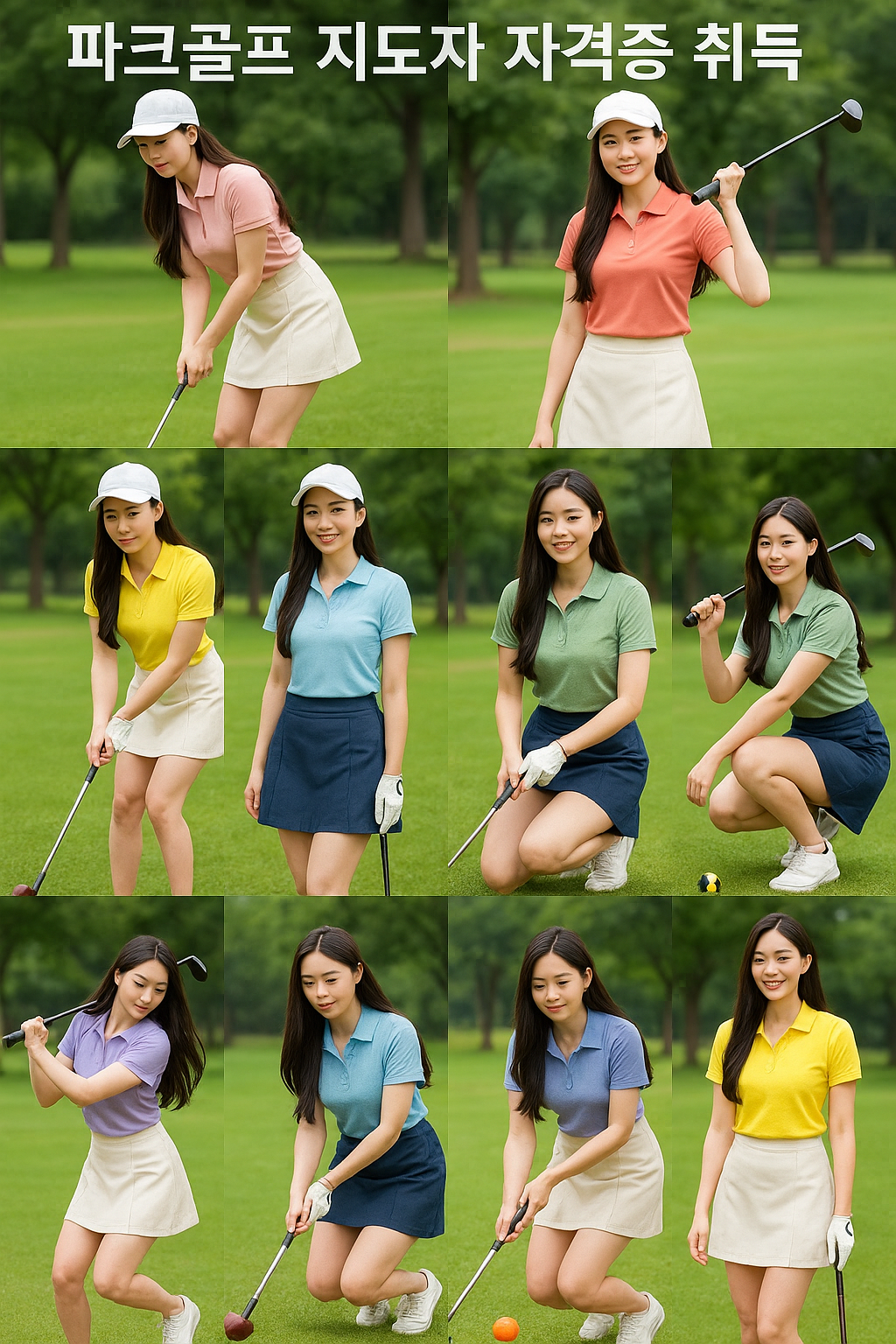 파크골프 치는 여성