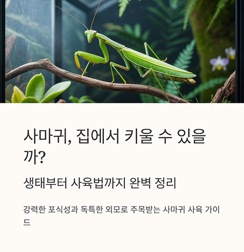 사마귀, 집에서 키울 수 있을까? 생태부터 사육법까지 정리