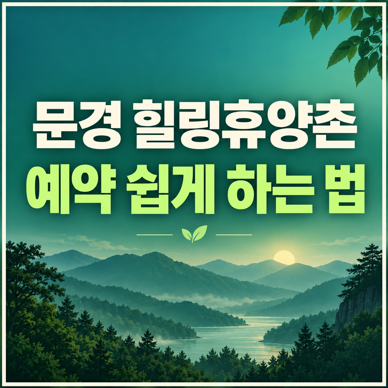 문경 힐링휴양촌 예약 쉽게 하는 법