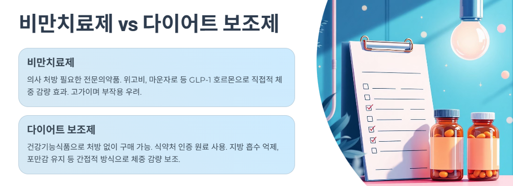 비만치료제와 다이어트 보조제의 차이