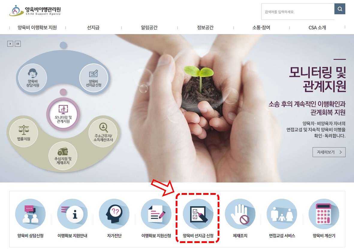 양육비이행관리원 양육비 신청 방법