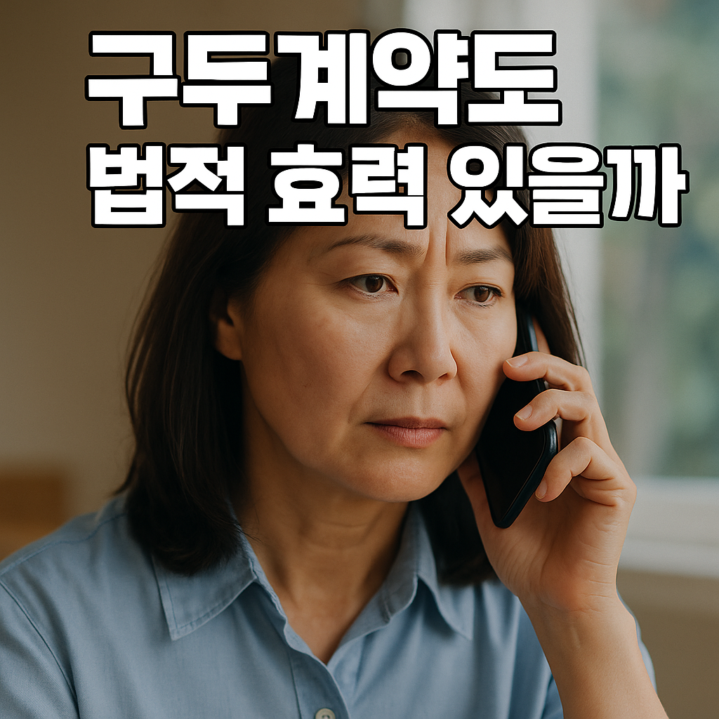 구두계약도 법적 효력 있을까?