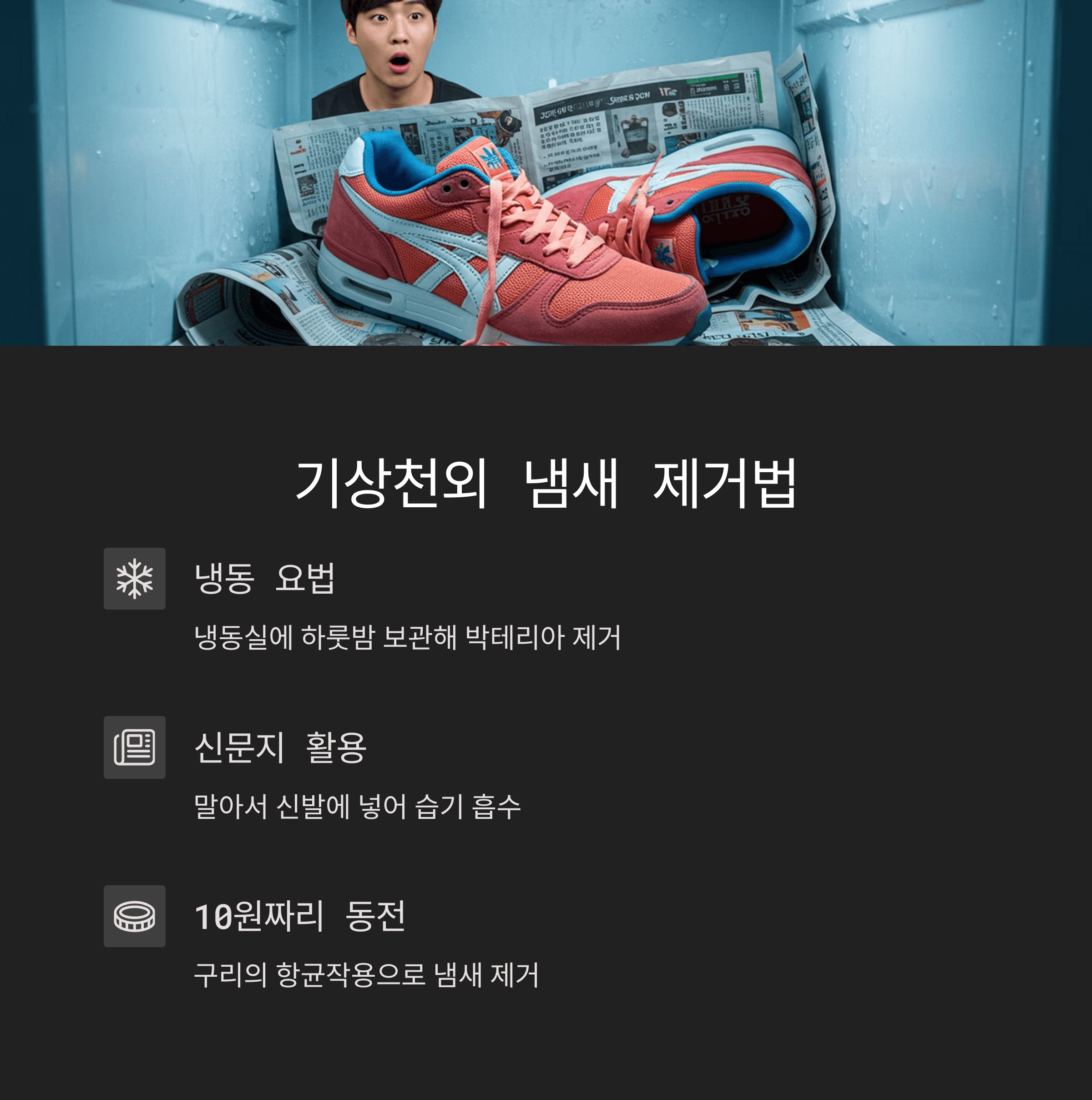 운동화 냄새 제거 완벽한 해결법