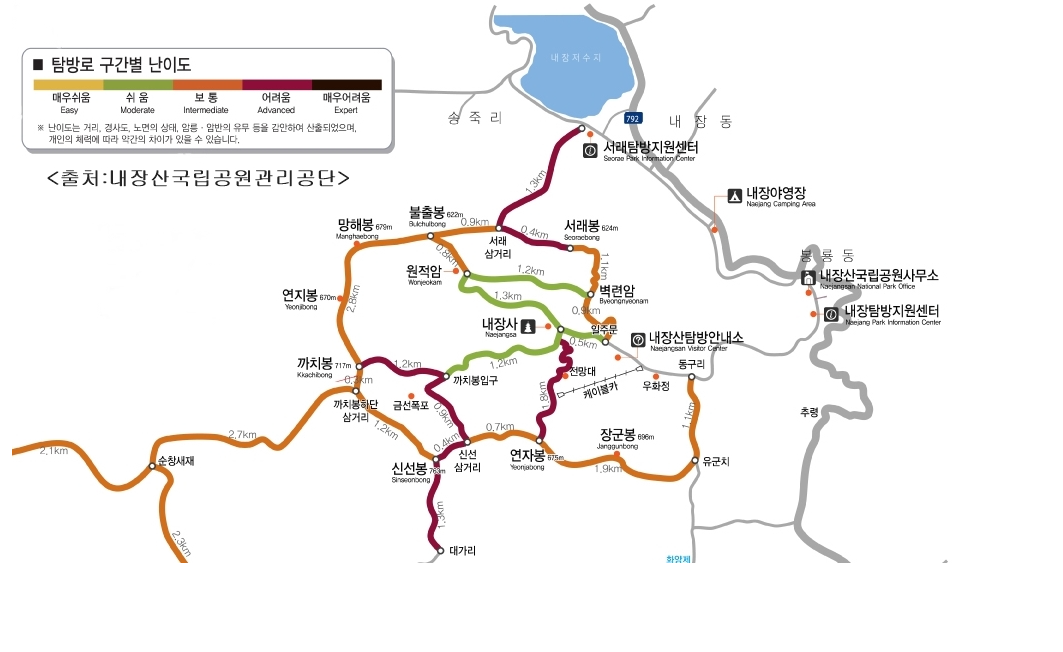내장산-등산코스-안내도