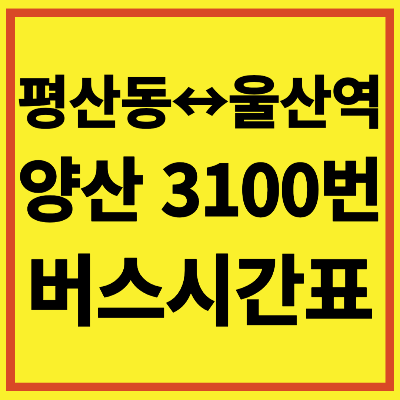 양산 3100번 버스 시간표