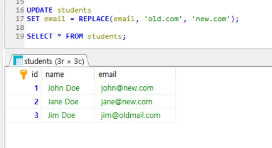replace old.com, new.com