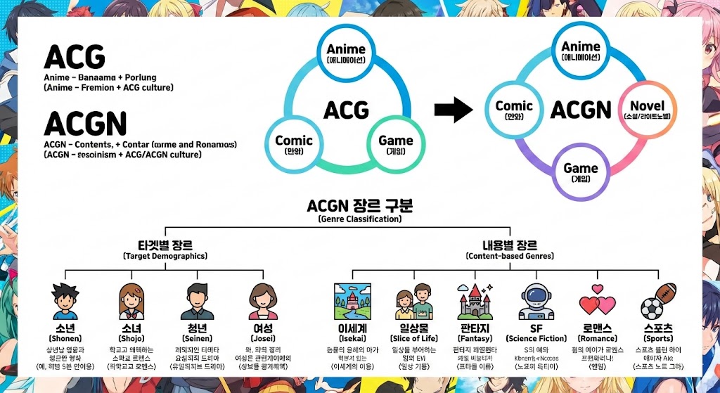 ACG/ACGN 문화의 정의와 장르 구분