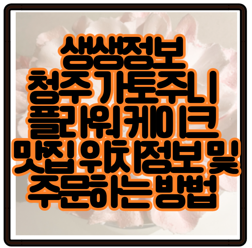 생생정보 충북 청주 꽃 케이크 예약, 위치 및 가격, 주문하는 법 가토주니 플라워 케이크 맛집