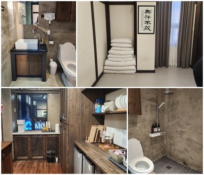 군산 다호 게스트하우스의 방과 목욕탕 공용주방