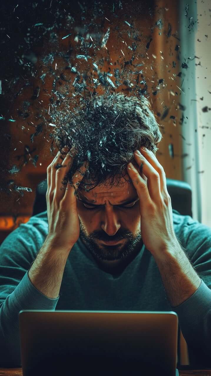 스트레스 받은 남자