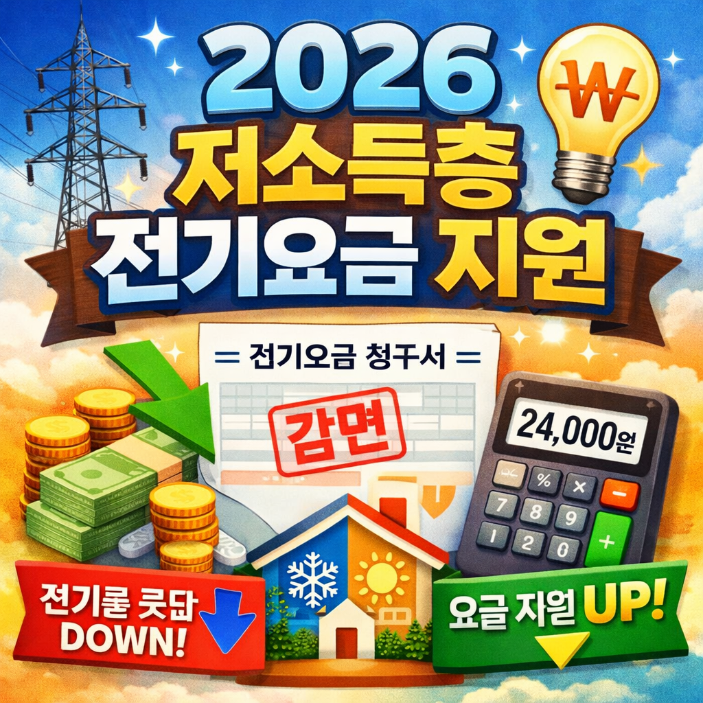 2026년 저소득층을 위한 전기요금 지원 제도를 완벽히 정리했어요. 감면 대상, 신청 방법, 지원 금액까지 한눈에 확인하고 혜택 놓치지 마세요! 정부 공식 자료 기반으로 최신 정보만 제공해요.