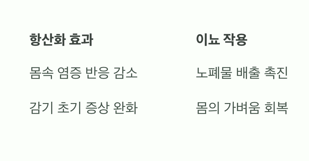 몸속의 작은 불씨를 끄다, '항염 및 이뇨 작용'