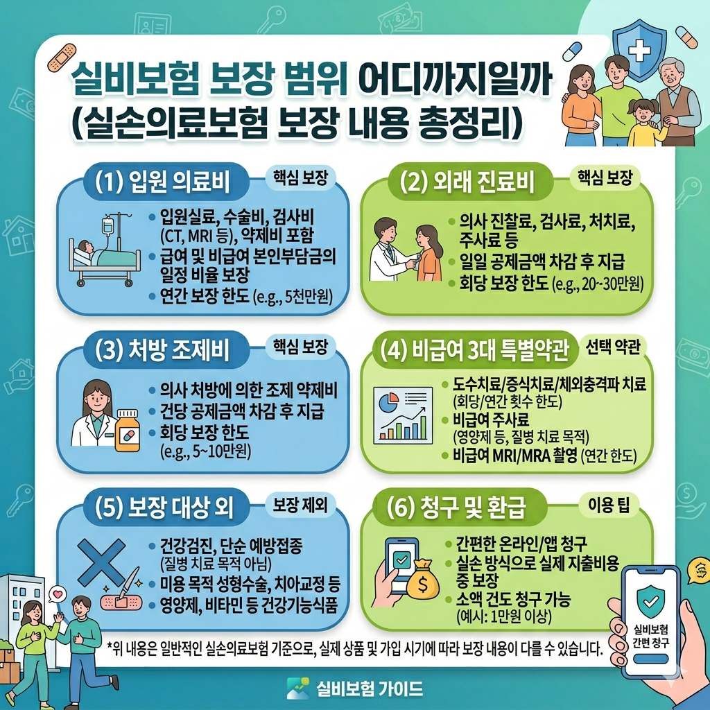 실비보험 보장 범위 어디까지일까 (실손의료보험 보장 내용 총정리)