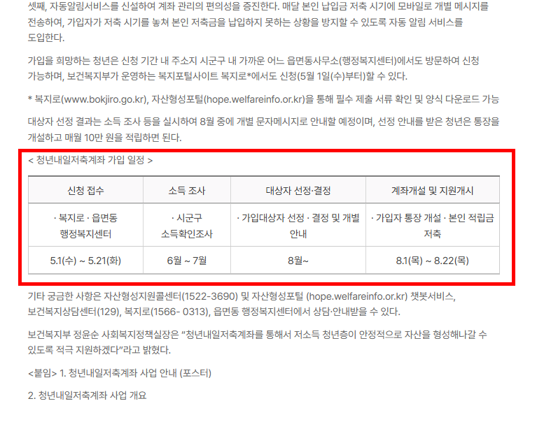 청년 내일저축계좌 자격조건 한방정리