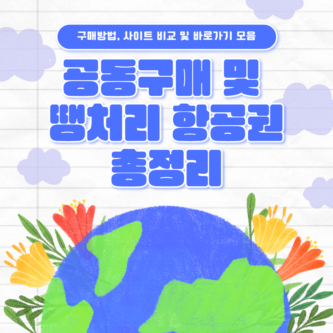 공동구매 및 땡처리 항공권 총정리, 구매방법, 사이트 비교 및 바로가기 모음