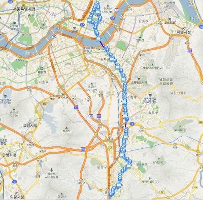 422번버스 노선도