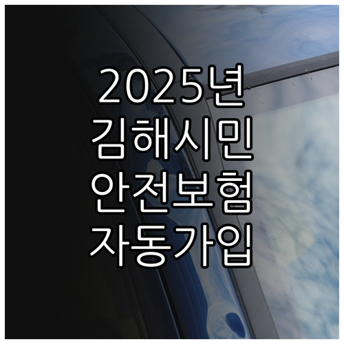 2025 김해시 시민안전보험 혜택 총..