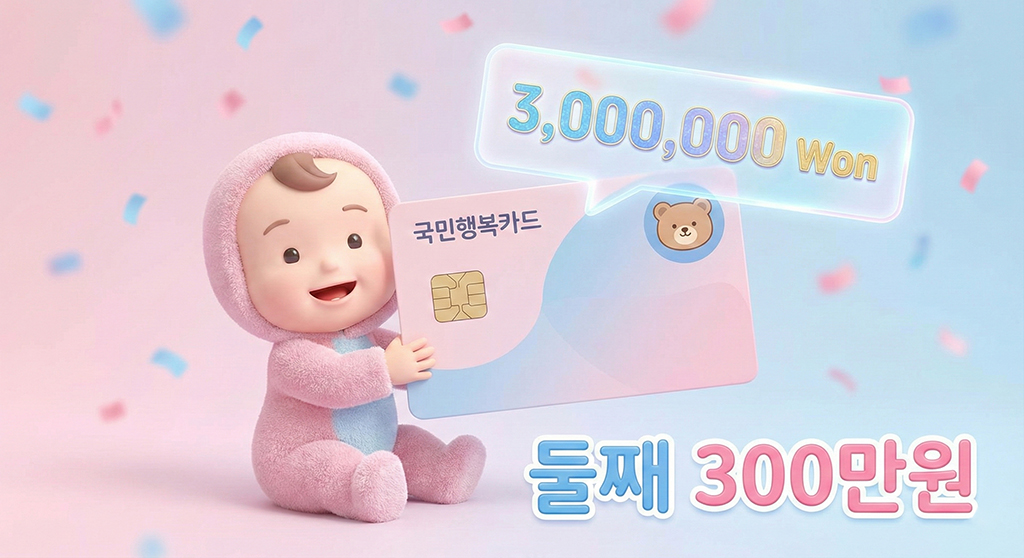 2026년 첫만남이용권 둘째 아이 300만원 지급 국민행복카드 이미지