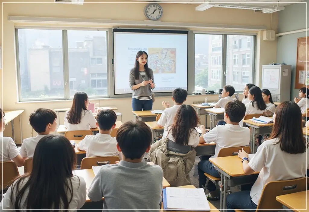빼곡한 영어 학원 수업