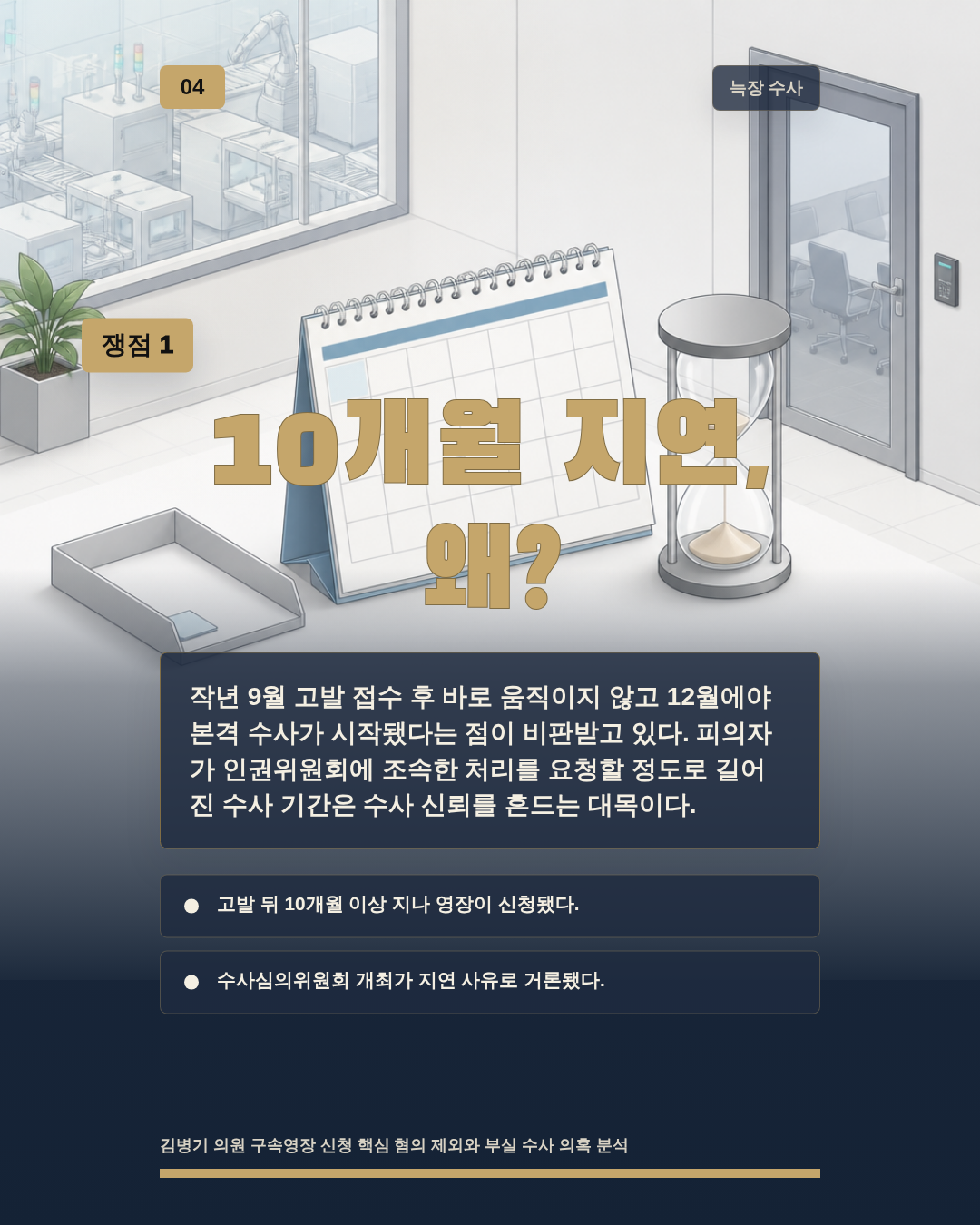 10개월 지연, 왜?