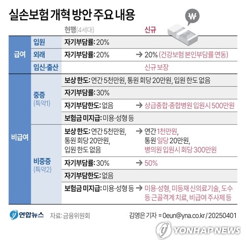 실손보험 개혁 방안 주요내용 표