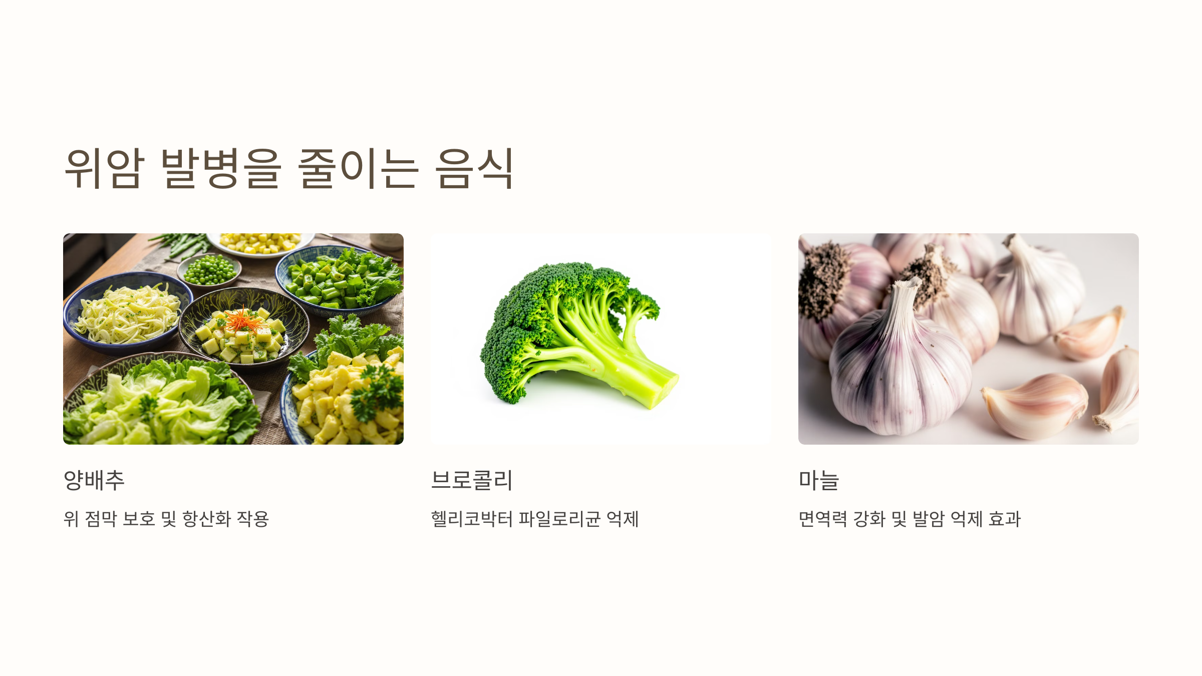 위암 발병을 줄이는 음식