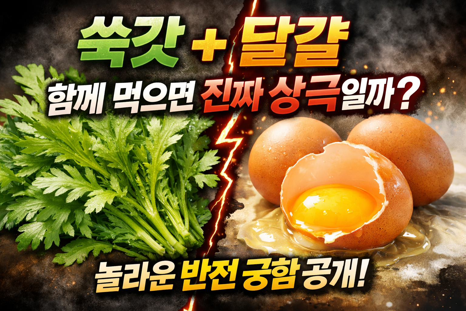 쑥갓+달걀