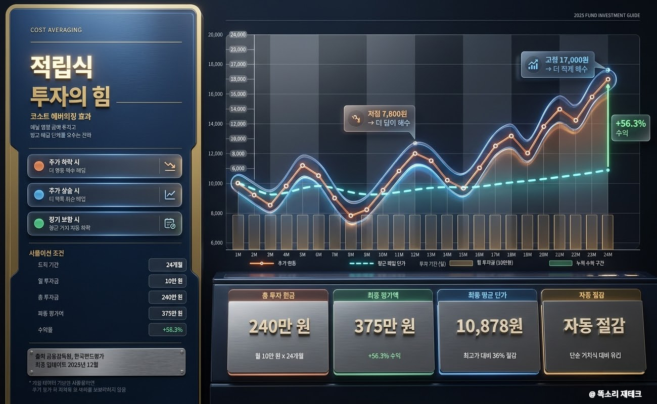 적립식 투자 코스트 에버리징 효과 그래프