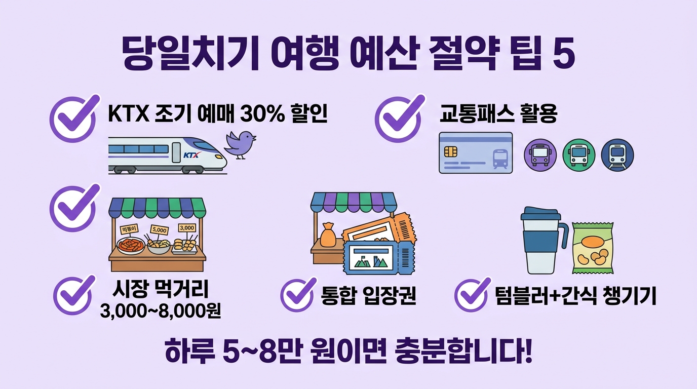 당일치기 여행 예산 절약 팁 5가지 체크리스트