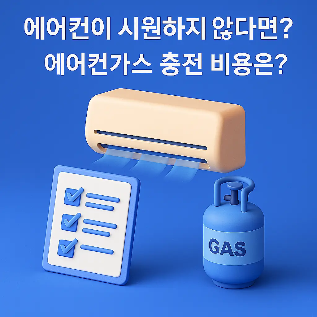에어컨가스 충전 요약 인포그래픽